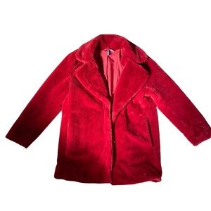 Rich Red Faux Fur Coat